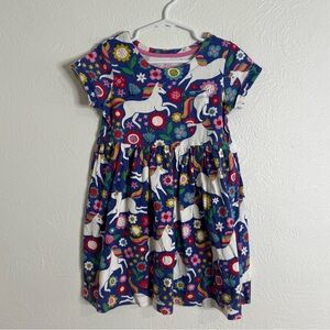 Mini Boden Multicolor Unicorn and Floral Dress size 4/5